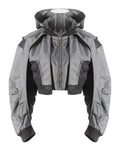 Women's Hooded Bomber Gray